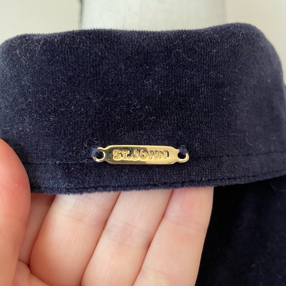 ST.JOHN SPORT by Marie Gray Cotton Blend Velvet Jacket Gold-Buttons Blue Sz.M - Picture 7 of 11